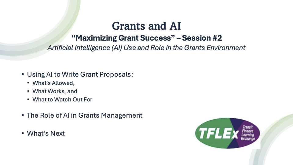 Title slide: Grants and AI